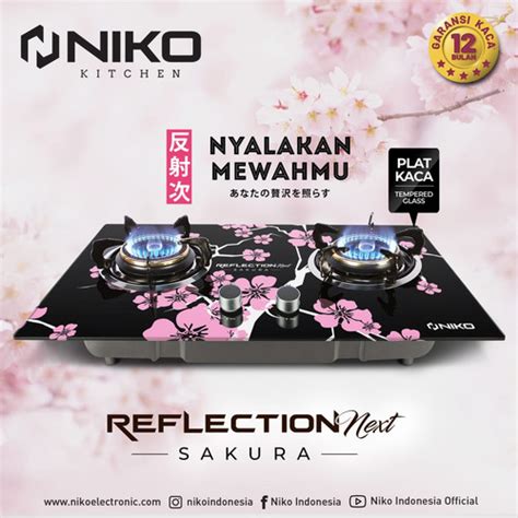 Jual Kompor Tanam 2 Tungku Kaca NIKO Reflection Next Sakura Kota