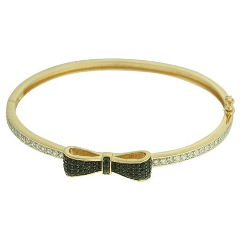 Pulseira Laço Zircônia Lesprit Dourado Cristal Preto LESPRIT BIJOUX FINAS