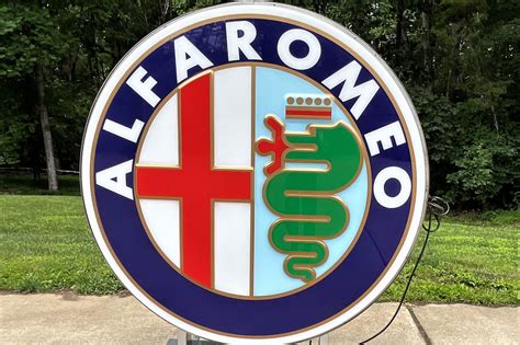 No Reserve Illuminated Alfa Romeo Dealership Sign For Sale On Bat