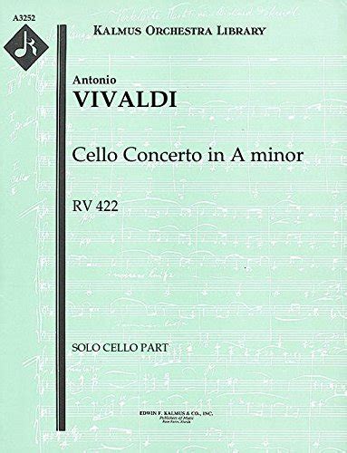 Amazon Cello Concerto In A Minor RV 422 Solo Cello Part A3252