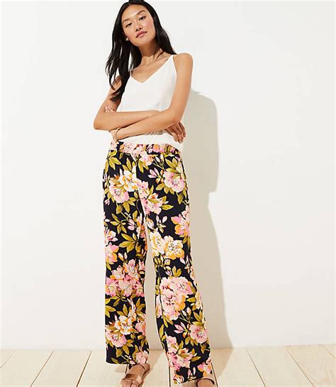 Floral Fluid Wide Leg Pants Loft Floral Pants Outfit Floral Pants