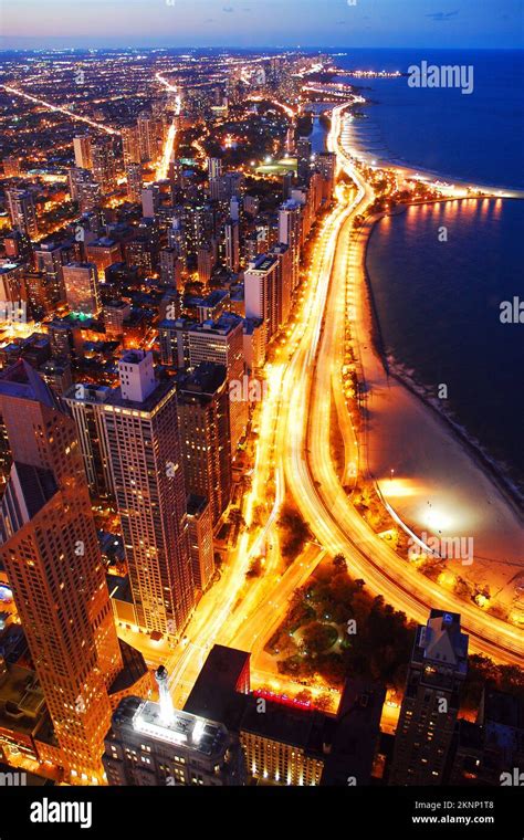 An aerial view of Lake Shore Drive, Chicago Stock Photo - Alamy