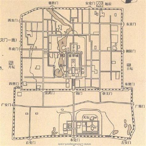 Beijing Imperial City Lay Out Map Of Ancient Capital