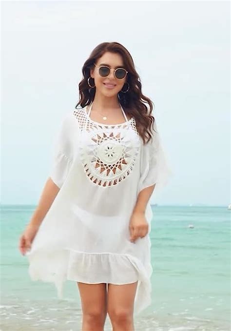 Adisputent Womens Swimsuits Cover Ups Crochet Chiffon Beach Cover