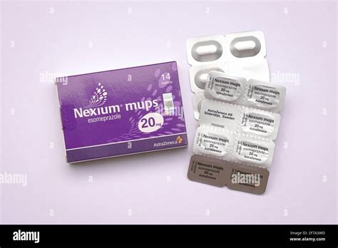 Kuala Lumpur Malaysia Mar 24th 2021 Box Of 14 Tablets Of Nexium Mups Esomeprazole 20 Mg