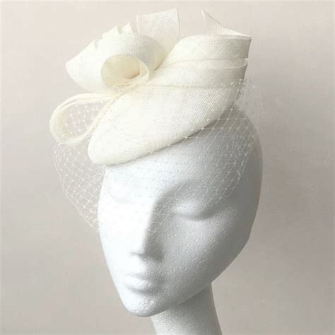 Ivory Fascinator Birdcage Veil Wedding Fascinator Bridal Bird Etsy