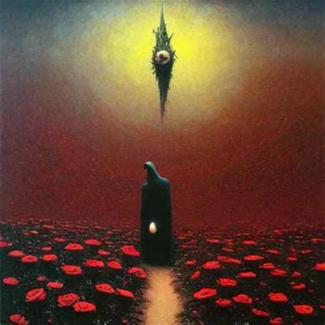 The Dark Tower In A Field Of Roses Surrealism Cosmic Stable Diffusion