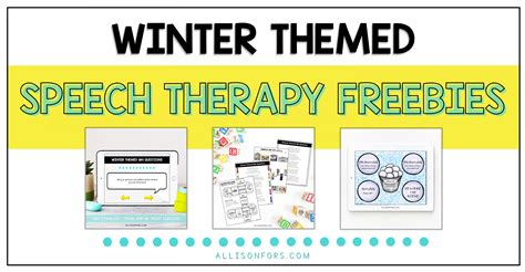 Free Winter Themed Speech Therapy Activities And Clipart