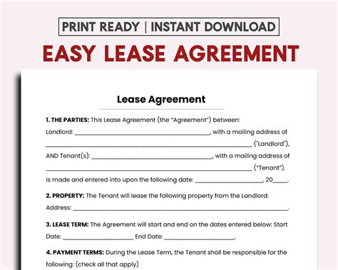 Simple Rental Agreement Template