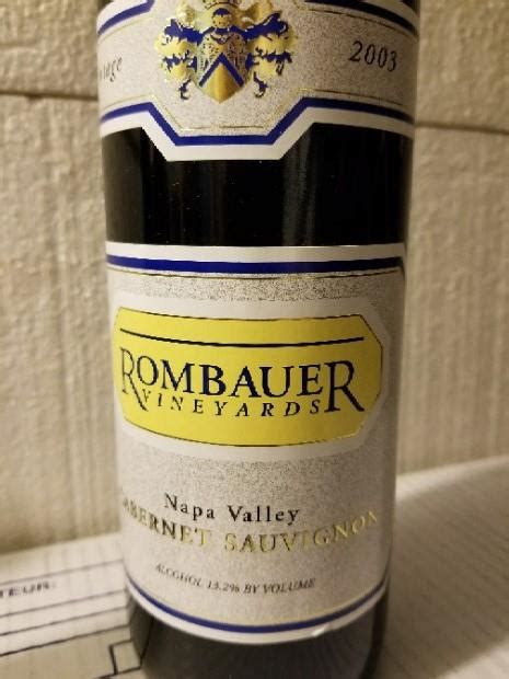 Rombauer Vineyards Cabernet Sauvignon Napa Valley Usa California