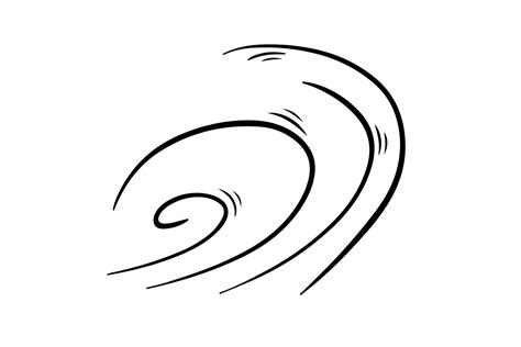 Wind blow in doodle style, vector illustration. Wave cold air during ...