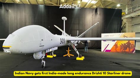 Indian Navy Gets First India Made Long Endurance Drishti 10 Starliner Drone