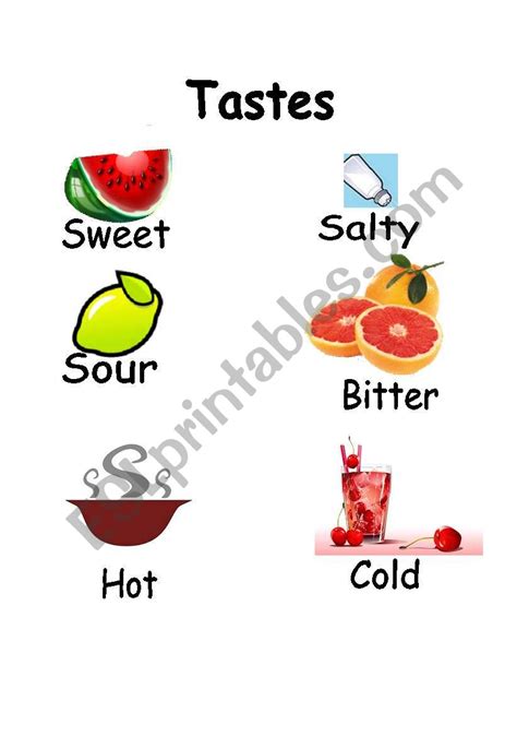 Tastes ESL Worksheet By Mar2705