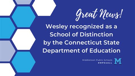 Wesley Recognized as a School of Distinction | Middletown Public Schools