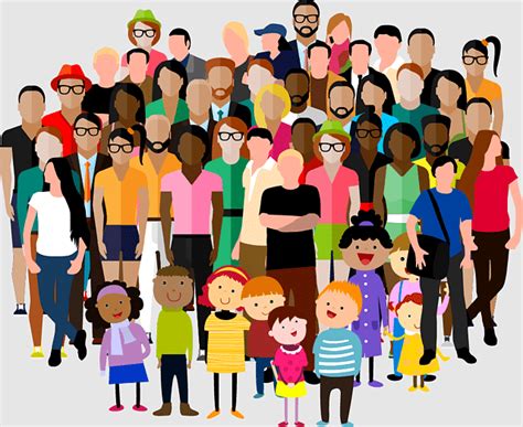 Crowd People Illustration Cartoon Characters Characters Group