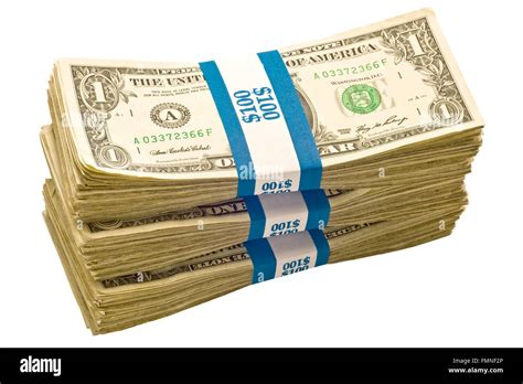 Three Bundles Of One Dollar Notes Stock Photo Alamy