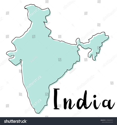 Hand Drawn India Map Vector Illustration Stock Vector Royalty Free