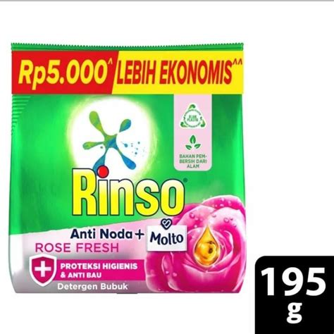 Jual Rinso Molto Bubuk 195 Gr Deterjen Rinso Anti Noda Molto