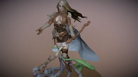 Female Warrior Mage 3d Model By Fantasio Fantasiox [176c4fd