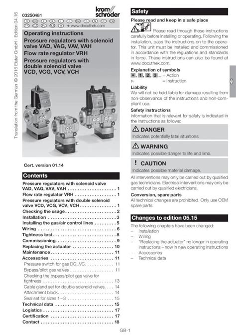 PDF Pressure Regulators With Solenoid Valve VAD VAG VAV VAH