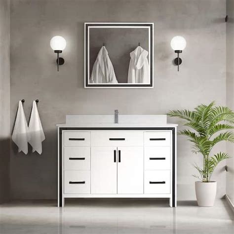 Lexora Ziva In W X In D White Single Bath Vanity Without Top