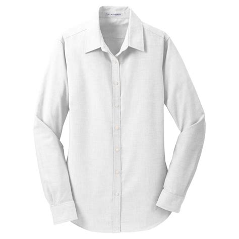 Port Authority Womens White Superpro Oxford Shirt