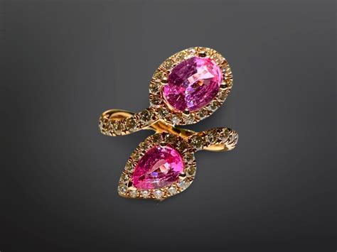 Natural Pink Sapphire Diamond Ring Lihiniya Gems