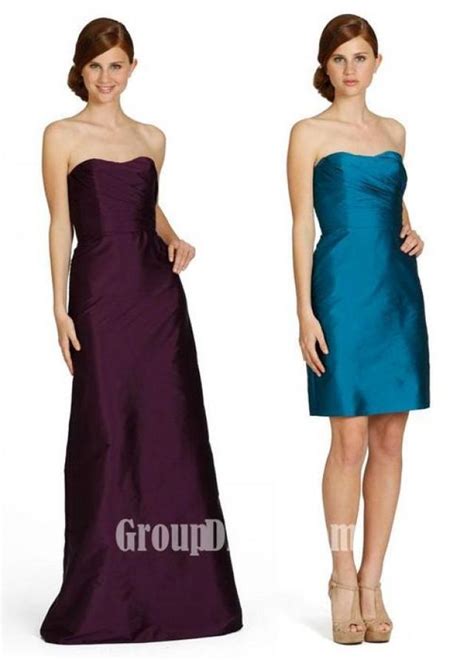 Eggplant Taffeta A Line Strapless Bridesmaid Gown Weddbook