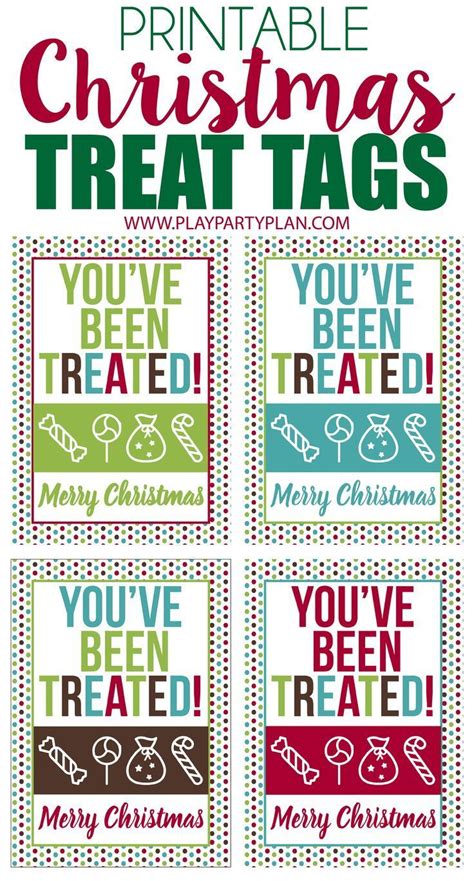 These Free Printable Christmas Treat Tags Are Perfect To Use As Bag