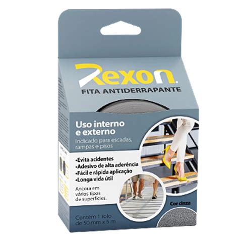 Fita Antiderrapante 50mm X 5mts Cinza Rexon MadeiraMadeira