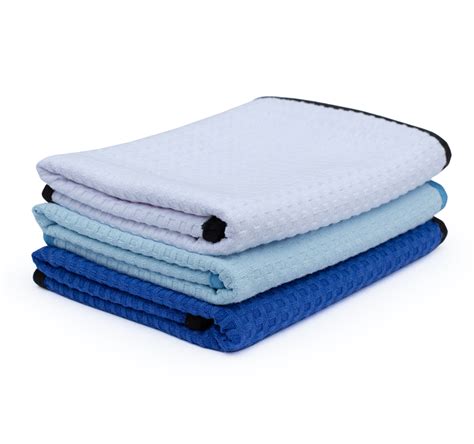 16 X 24 Premium Korean Microfiber Light Blue Waffle Weave Towel Rag