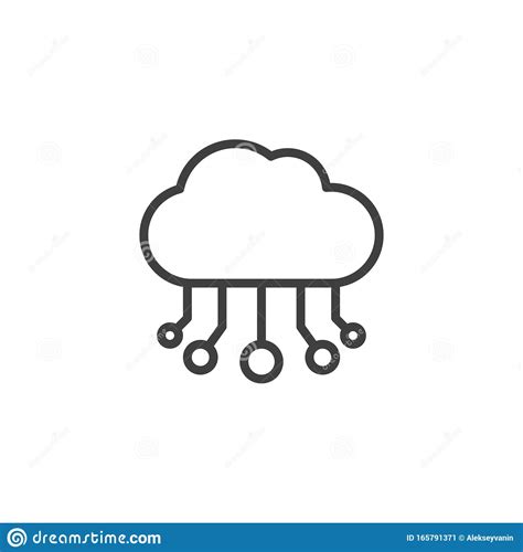 Cloud Network Line Icon Stock Vector Illustration Of Network 165791371