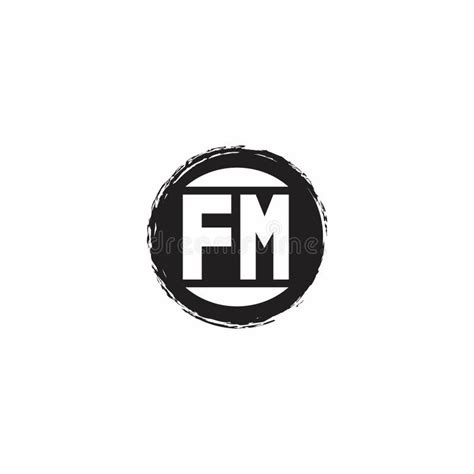 Fm Logo Initial Letter Monogram With Abstrac Circle Shape Design