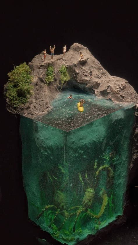 Aquarium Diorama with Resin Art and Wood DIY