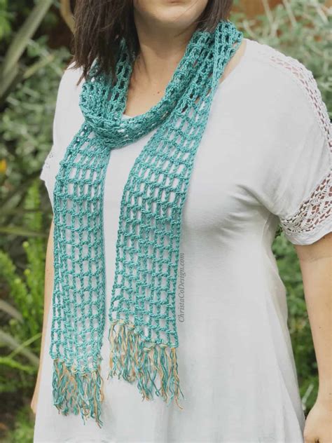 Skinny Summer Scarf Free Crochet Pattern Christacodesign