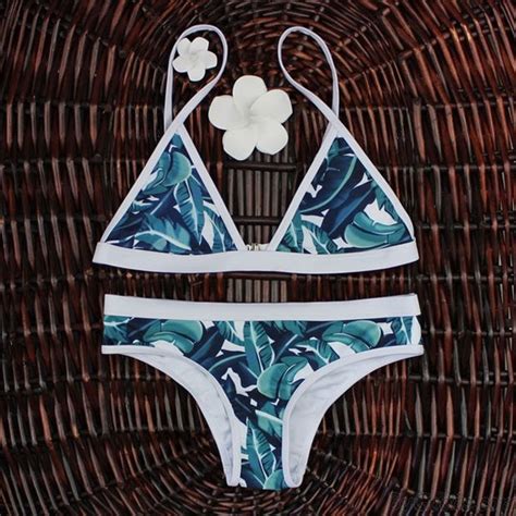 Sexy Print Bikini Push Up Dreieck Badeanz Ge Bikini Set F R Frau