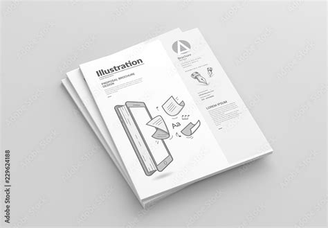 Square Brochure Layout with Design Illustrations Stock Template | Adobe ...