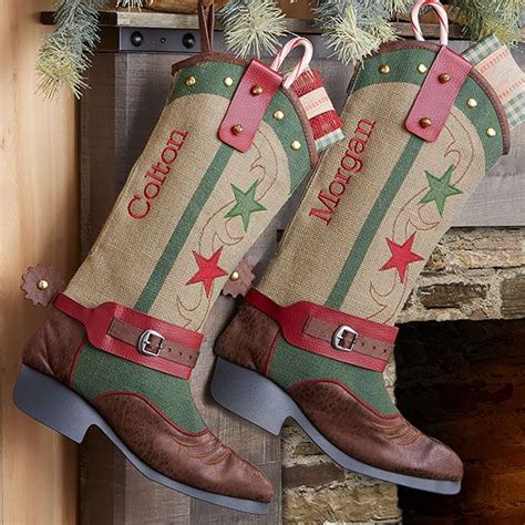 Cowboy Boot Personalized Christmas Stocking Christmas Stockings