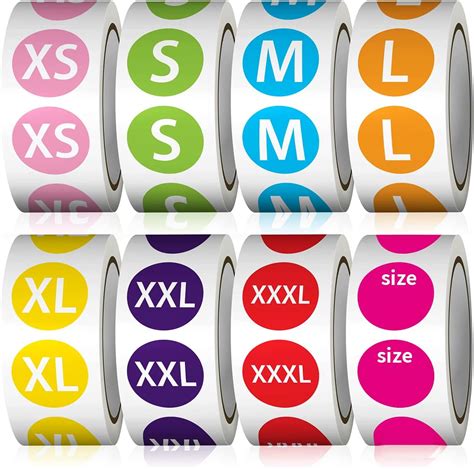 Amazon Pcs Clothing Size Sticker Labels Colorful Round Self