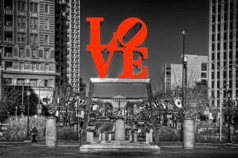 Philadelphia Love Statue Photograph Fine Art Photograph Black - Etsy