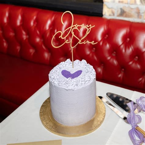 Cake Topper With Heart Wedding Cake Topper With Heart And Date Two Names Cake Topper