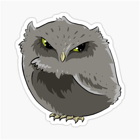 "Grumpy Floof Owl" Sticker by JackNRum | Redbubble