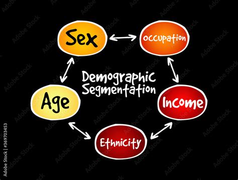 Demographic segmentation mind map flowchart, concept background Stock ...