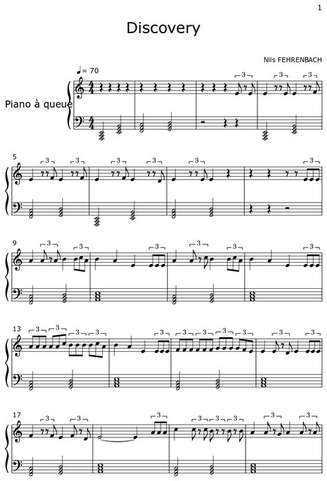 Discovery Sheet Music For Piano