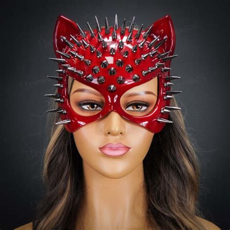 Red Cat Costume Masquerade Mask Cosplay Halloween Free Ship