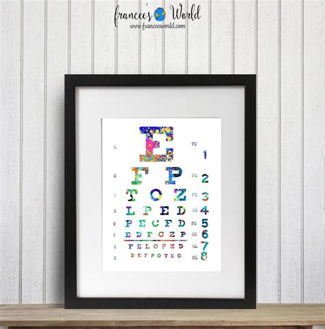 Eye Chart Print Eye Chart Eye Chart Art Watercolor Eye - Etsy