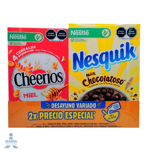 Cereal Nestle Nesquik 620 G Gratis Cheerios 480 G Ibarra Mayoreo