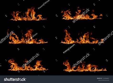 Fire Flames On Black Background Stock Photo 1124584841 | Shutterstock