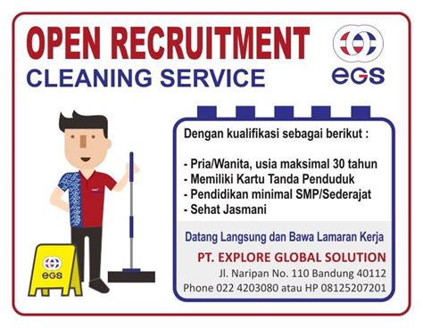 Lowongan Kerja Posisi Cleaning Service PT EGS HearT Group Indonesia Loker