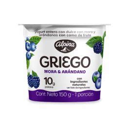 La Vaquita Yogurt Griego Alpina Con Cama De Fruta Sabor A Mora Y